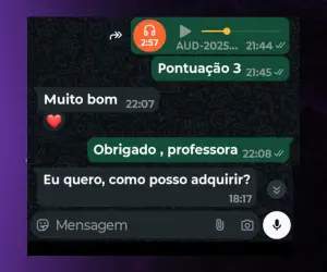 Depoimento de professora elogiando o material