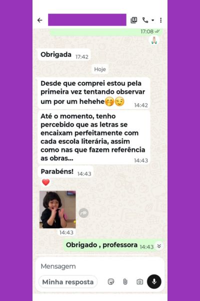 Depoimento de professor sobre a Literatura Musicada no WhatsApp
